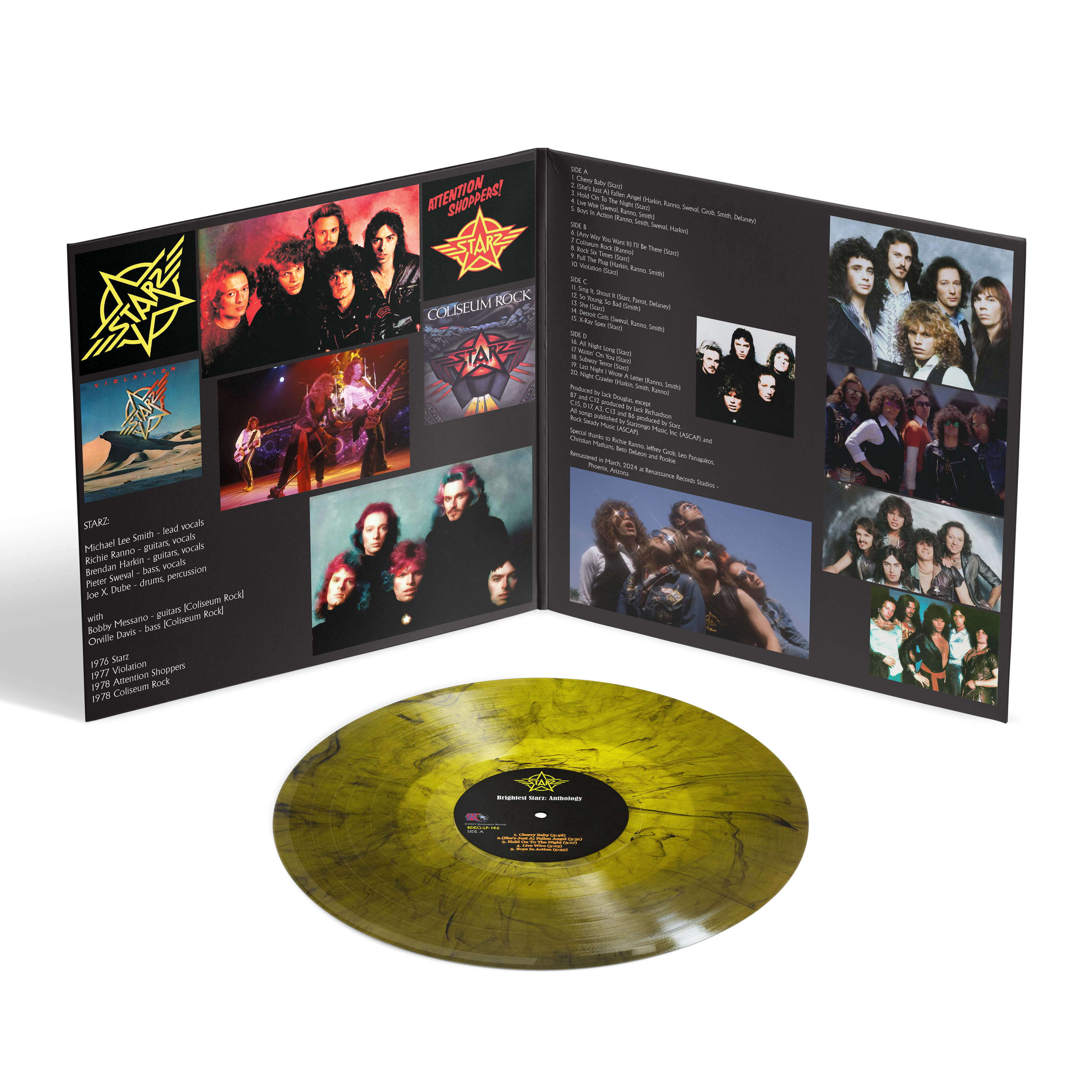 Starz - Brightest Starz: Anthology [2LP] Yellow Marble